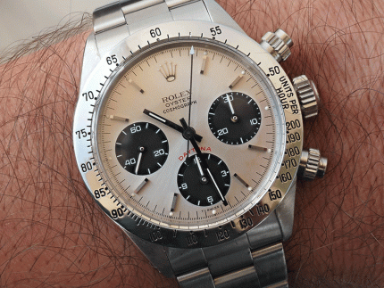 1975 Rolex Cosmograph Daytona Ref. 6265 Silver Tritium Small Red Dial Box & Papers